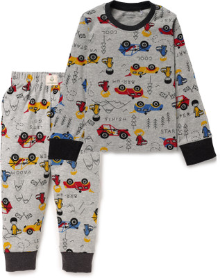 eebabee Kids Nightwear Boys & Girls Graphic Print Cotton(Multicolor Pack of 1)
