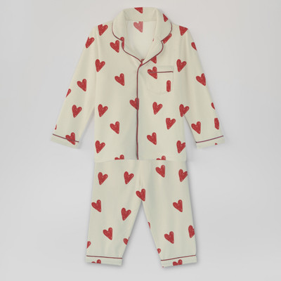 Cocoon Care Kids Nightwear Baby Boys & Baby Girls Printed Cotton(Beige Pack of 2)