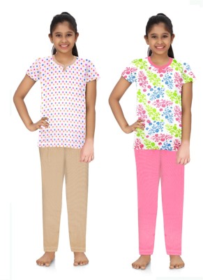 BARATHIDEVI TEX Girls Casual Top Pant(Multicolor)