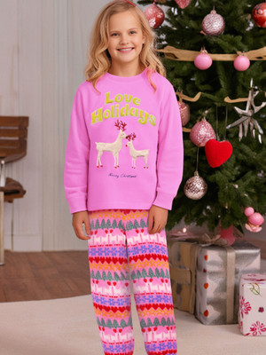 Cherry Crumble by Nitt Hyman Kids Nightwear Girls Solid Polyester Blend(Pink Pack of 1)
