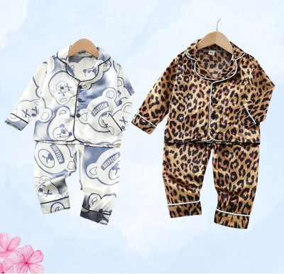 PAGHDAL BROTHERS Kids Nightwear Boys & Girls Graphic Print Cotton Blend(Multicolor Pack of 2)