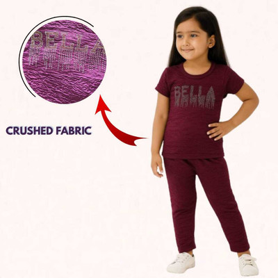 huxx Kids Nightwear Girls Printed Polyester Blend(Dark Blue Pack of 1)