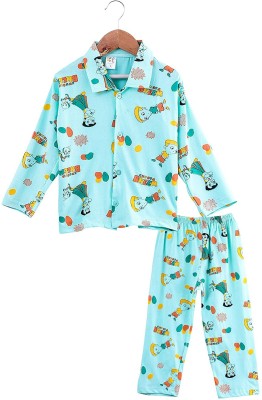 ANIXA Boys & Girls Printed Multicolor Shirt & Pyjama set