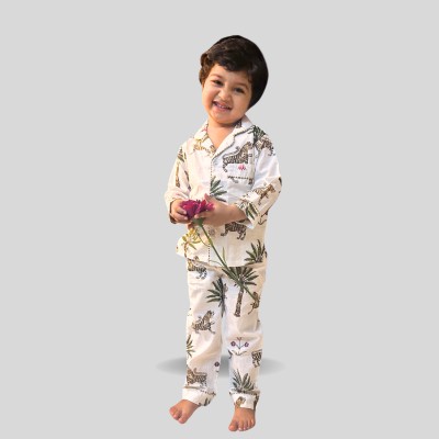 Tittertots Kids Nightwear Boys Printed Cotton(Multicolor Pack of 1)