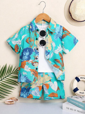 Ayana fashion Boys & Girls Casual Shirt Shorts(A.Blue)