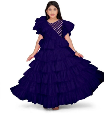 Anku Fashion Flared/A-line Gown(Blue)