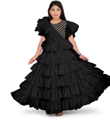 Anku Fashion Flared/A-line Gown(Black)