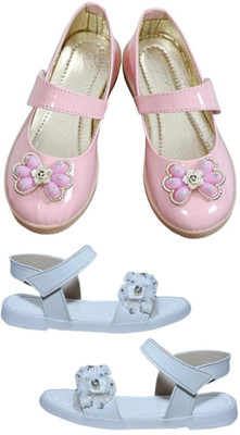 New Collection Girls Velcro Flats(Pink , 3.5-4Years)