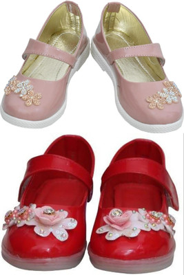 New Collection Girls Velcro Flats(Pink , 9 - 12 Months)