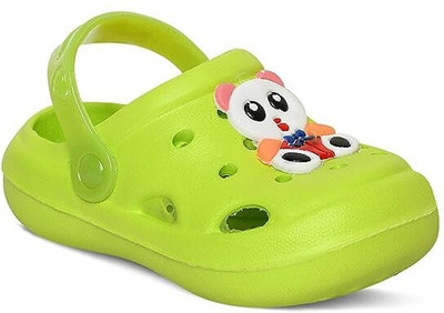 Firstcliq Boys & Girls Sling Back Clogs(Green , 2.5 year to 3 year)