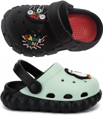 FEETPER Boys & Girls Slip-on Sports Sandals(Black , 12-15 Months)