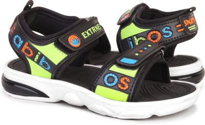 DRACKFOOT Boys & Girls Velcro Sports Sandals(Black , 4-5 Years)