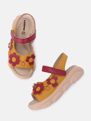 BRANDIFY Girls Velcro Flats(Multicolor , 6-6.5 years)