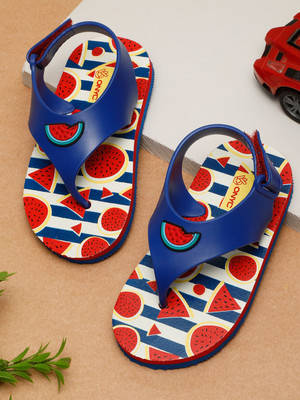 ONYC Boys & Girls Velcro T-bar Sandals(Blue , 2.5-3 Years)