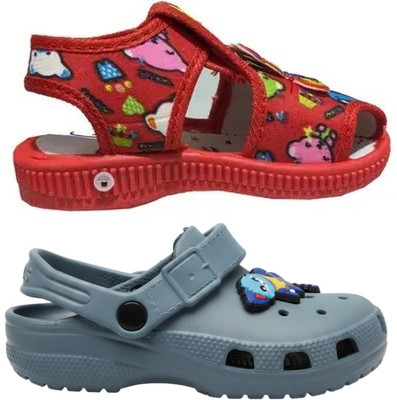 FEETPER Boys & Girls Slip-on Sports Sandals(Red , 3-3.5 Years)