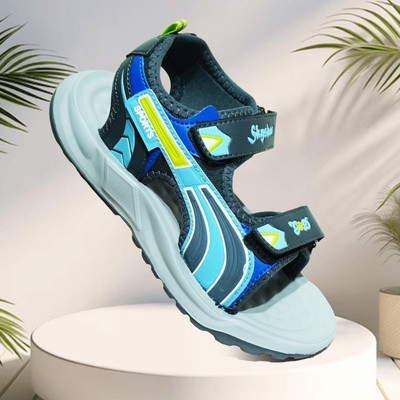 G&D Boys & Girls Velcro Sports Sandals(Grey , 10-11 Years)