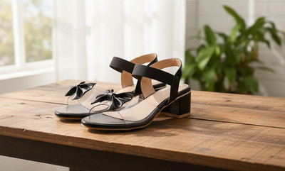 Tecotoes Girls Sling Back Heels(Black , 11-12 Year)