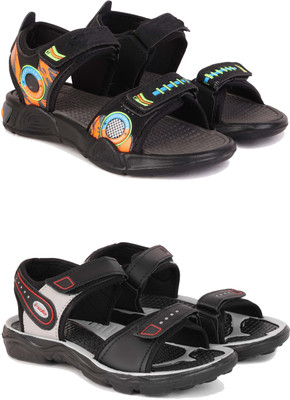 PENNEN Boys & Girls Velcro Sports Sandals(Grey , 10-11 Years)