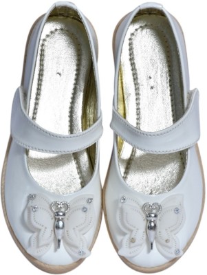 New Collection Disney Princess Girls Velcro Ballerinas(White, 5.5-6 Years)