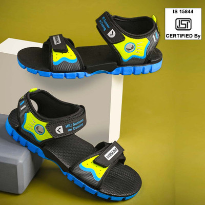 BERSACHE Boys Velcro Sports Sandals(Blue , 10-11 Years)