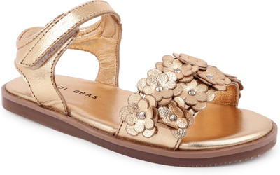 Mardi Gras Girls Velcro Flats(Gold , 3 - 4 Years)