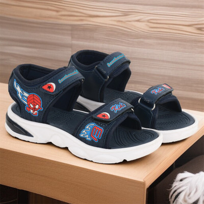 Santhanakid Spiderman Boys & Girls Velcro Strappy Sandals(Blue , 12-15 YEARS)