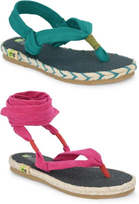 Fresh1947Feet Girls Slip-on Flats(Light Green ,)