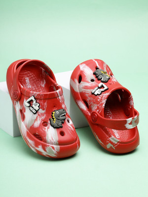 Neoz Boys & Girls Slip-on Clogs(Red , 3.5-4 Years)