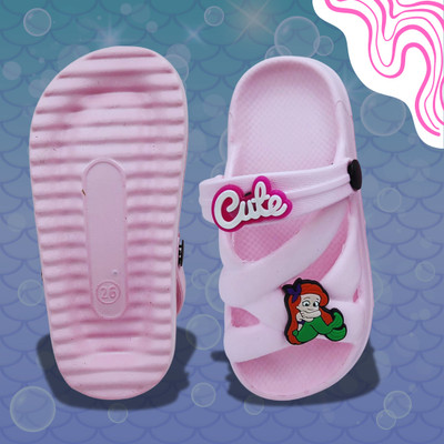 plushwalk Disney Princess Boys & Girls Slip-on Clogs(Pink , 3.0 to 3.5 Years)