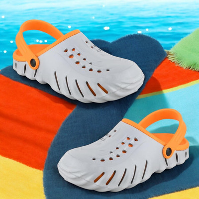 GENIAL Boys Slip-on Clogs(Orange , 5-6 Years)