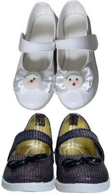New Collection Girls Velcro Flats(White , 3.5-4Years)