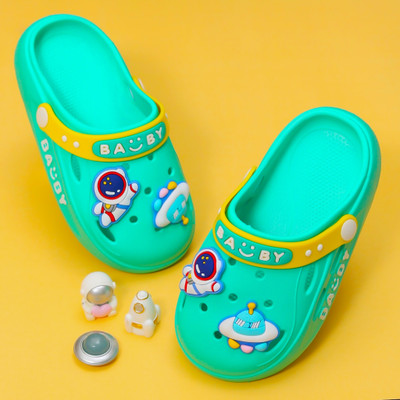 Yellow Bee Boys Sling Back Clogs(Green , 7-7.5 Years)