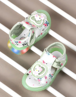 kats Boys & Girls Velcro Sports Sandals(Green , 9-12 Months)