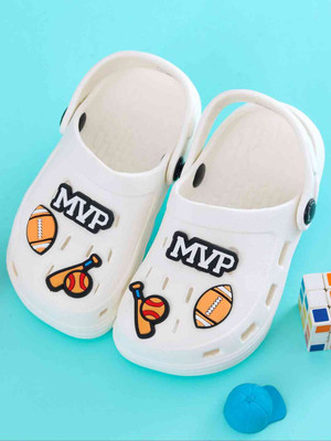 Yellow Bee Boys Sling Back Clogs(White , 6-6.5 Years)