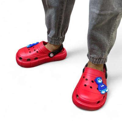 TRZ Boys Sling Back Clogs(Red , 2-2.5 years)