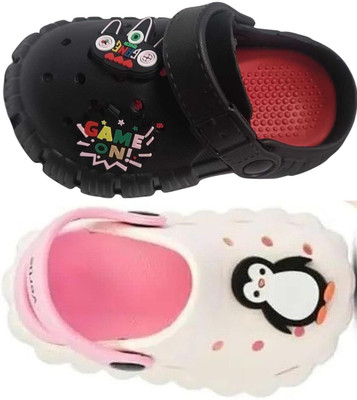 FEETPER Boys & Girls Slip-on Sports Sandals(Black , 3-4 Years)
