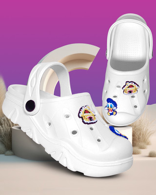 TieFit Boys & Girls Sling Back Clogs(White , 9-10)