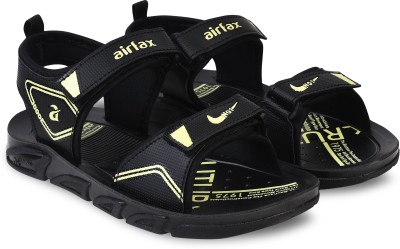 Airfax Boys & Girls Velcro Sports Sandals(Black , 5-5.5 Year)