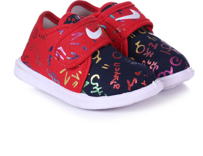 Jszoom Boys & Girls Velcro Flats(Pink , 2-2.5 Years)