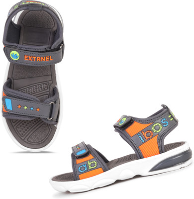 DRACKFOOT Boys & Girls Velcro Sports Sandals(Grey , 7-8 Years)