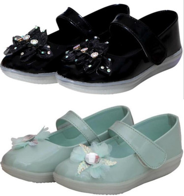 New Collection Girls Velcro Mary Janes(Green , 3.5-4Years)