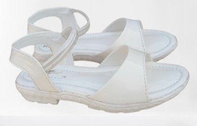 NEWLATESTENT Girls Sling Back Flats(White , 6.5-7yr)