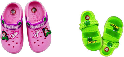 plushwalk Boys & Girls Slip-on Clogs(Multicolor , 3.5 to 4.0 Years)
