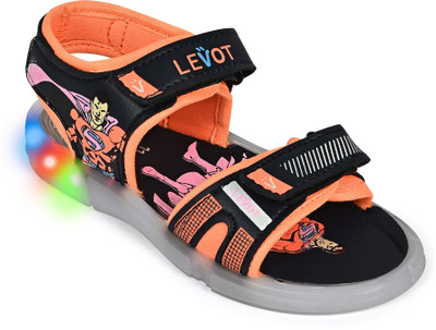 LEVOT Superman Boys & Girls Velcro Sports Sandals(Orange , 3-3.5 Years)