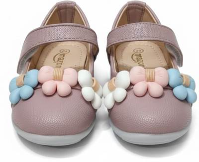 footpedia Girls Velcro Flats(Pink , 6-6.5 YEARS)