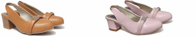 footpedia Girls Slip-on Heels(Pink , 5.5-6 YEARS)