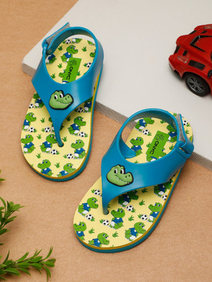 ONYC Boys & Girls Velcro T-bar Sandals(Light Blue , 3-3.5 Years)