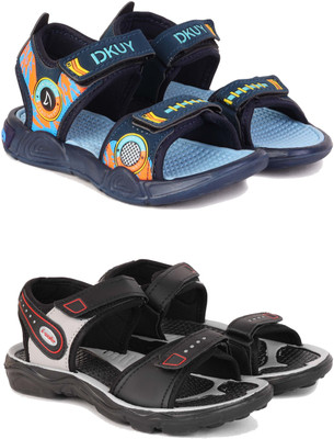 PENNEN Boys & Girls Velcro Sports Sandals(Grey , 9-10 Years)