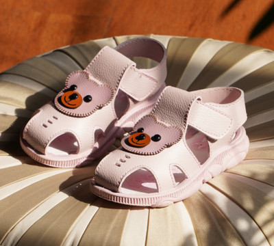 kats Boys & Girls Velcro Strappy Sandals(Pink , 4.5-5 YEARS)