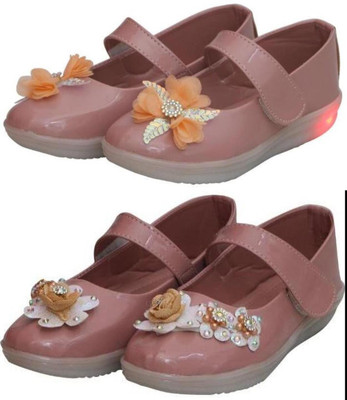 New Collection Girls Velcro Flats(Pink , 1 - 2 Years)